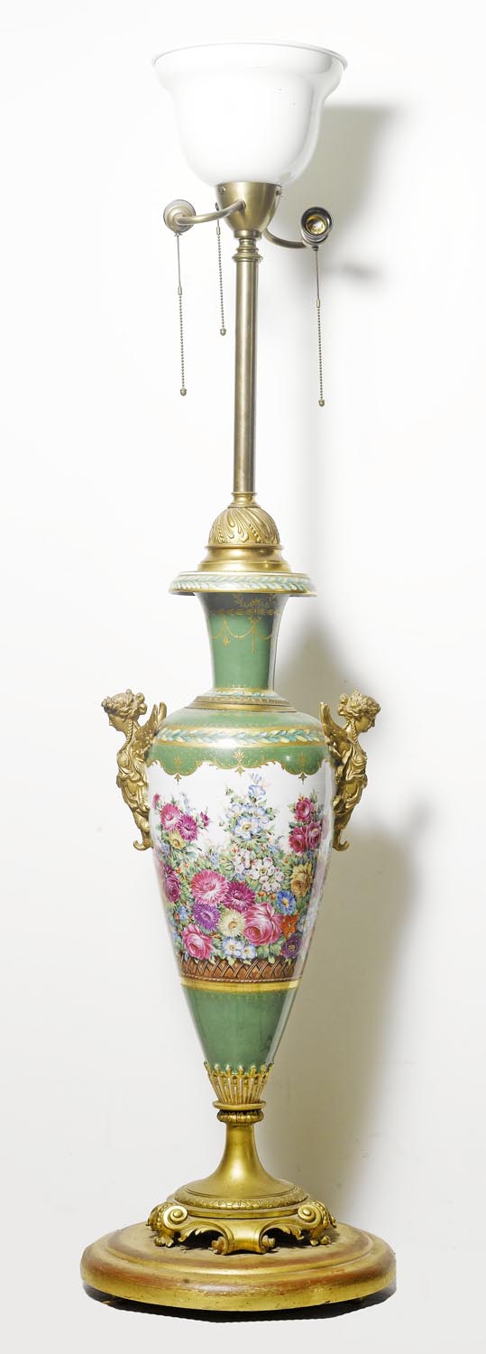 Appraisal: DECORATIVE PORCELAIN LAMP BASE WITH MOUNTS FRANCE NAPOLEON III LATE