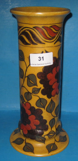 Appraisal: Clews Co Chameleon Ware Vase decorated with Grapes Leaves on