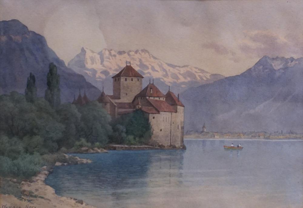 Appraisal: CARL CHRISTIAN WYMANN MOSY SWISS - CASTLE ON THE LAKE