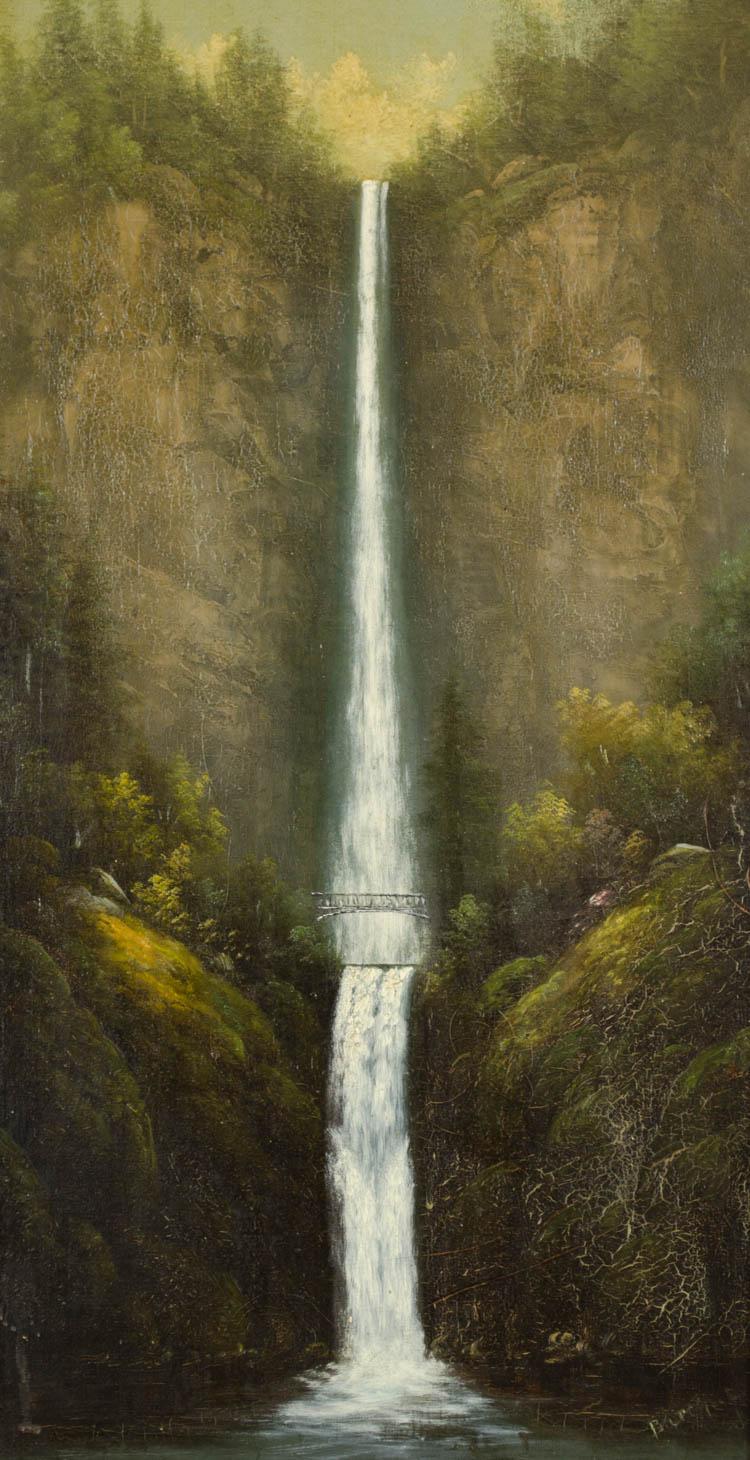 Appraisal: ELIZA R BARCHUS OIL ON CANVAS Oregon - Multnomah Falls