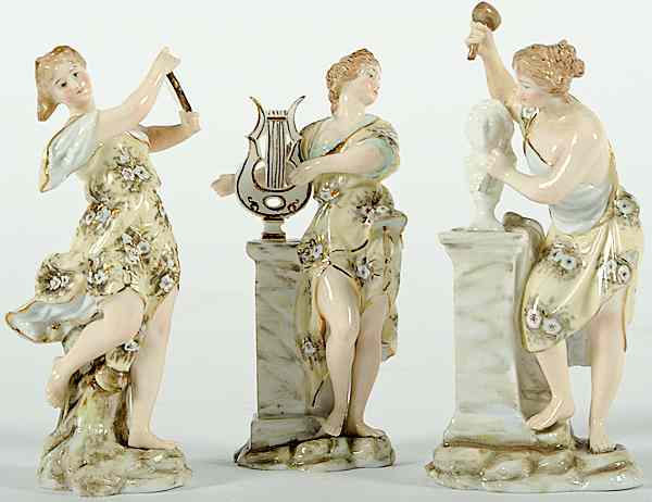 Appraisal: Volkstedt Porcelain Figurines Germany th century a group of three