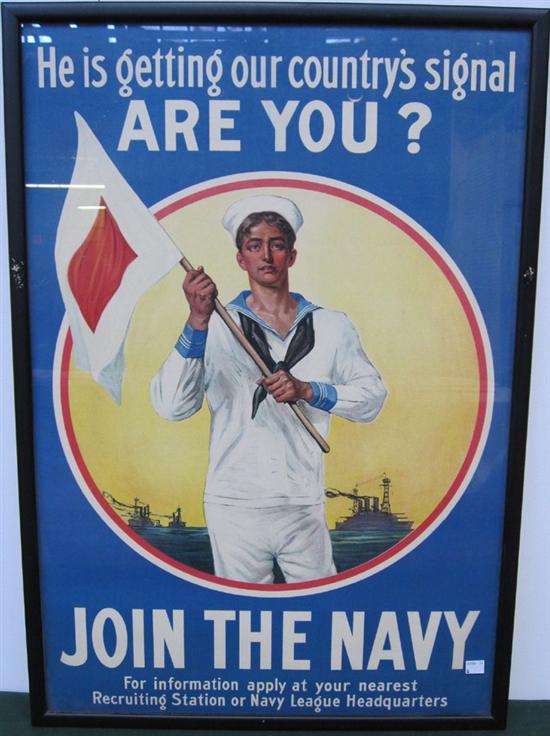 Appraisal: JOIN THE NAVY RECRUITING POSTER x