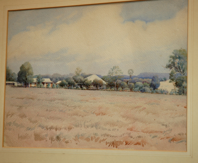 Appraisal: ARTIST UNKNOWN AUSTRALIAN FARMHOUSE WATERCOLOUR