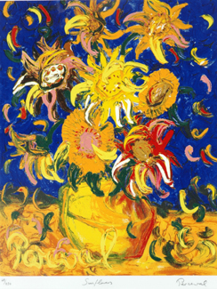 Appraisal: John Perceval - Sunflowers screenprint signed 'Perceval' lower right tiled