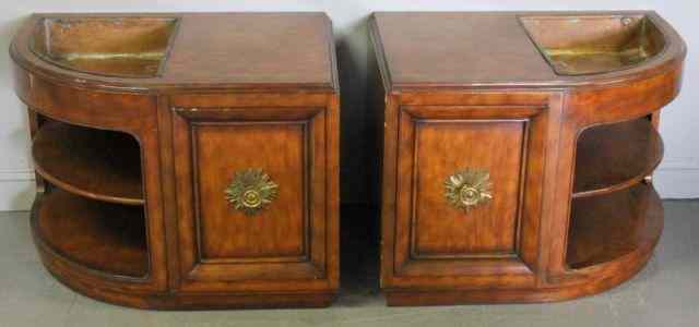 Appraisal: Pair of Corner Cabinets Planters Bookshelves From a Mamaroneck NY