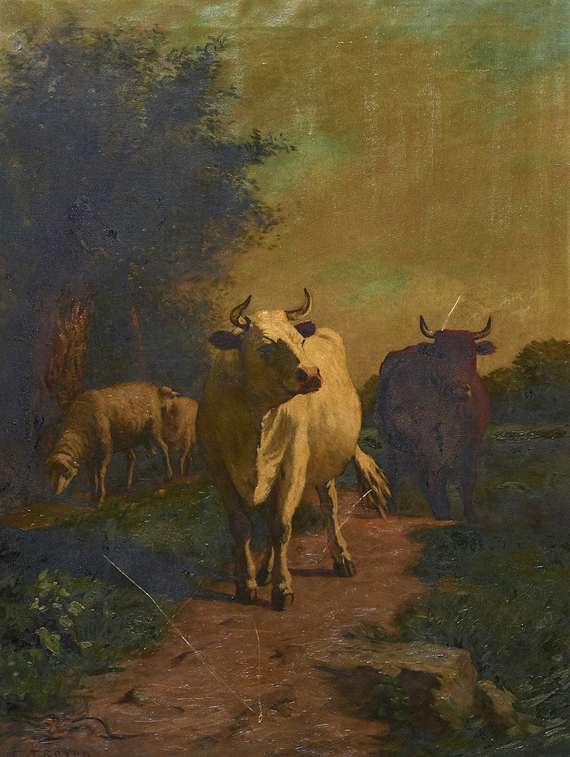 Appraisal: PAINTING CONSTANTIN TROYON Constantin Troyon French - Cows at Pasture