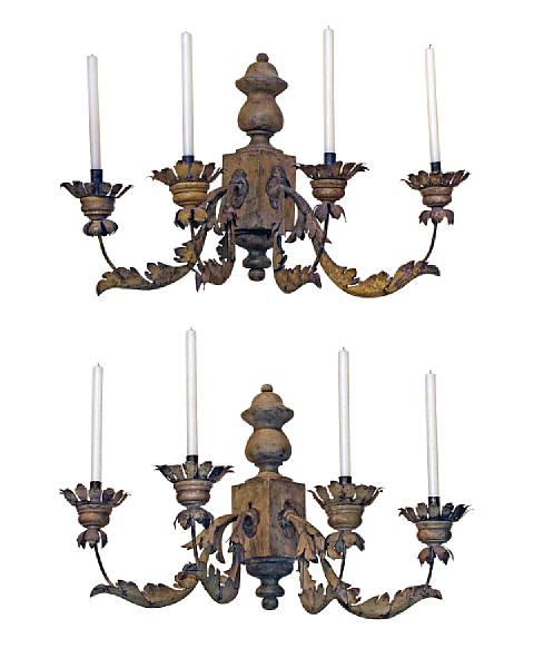 Appraisal: A pair of Italian Baroque style painted t le and