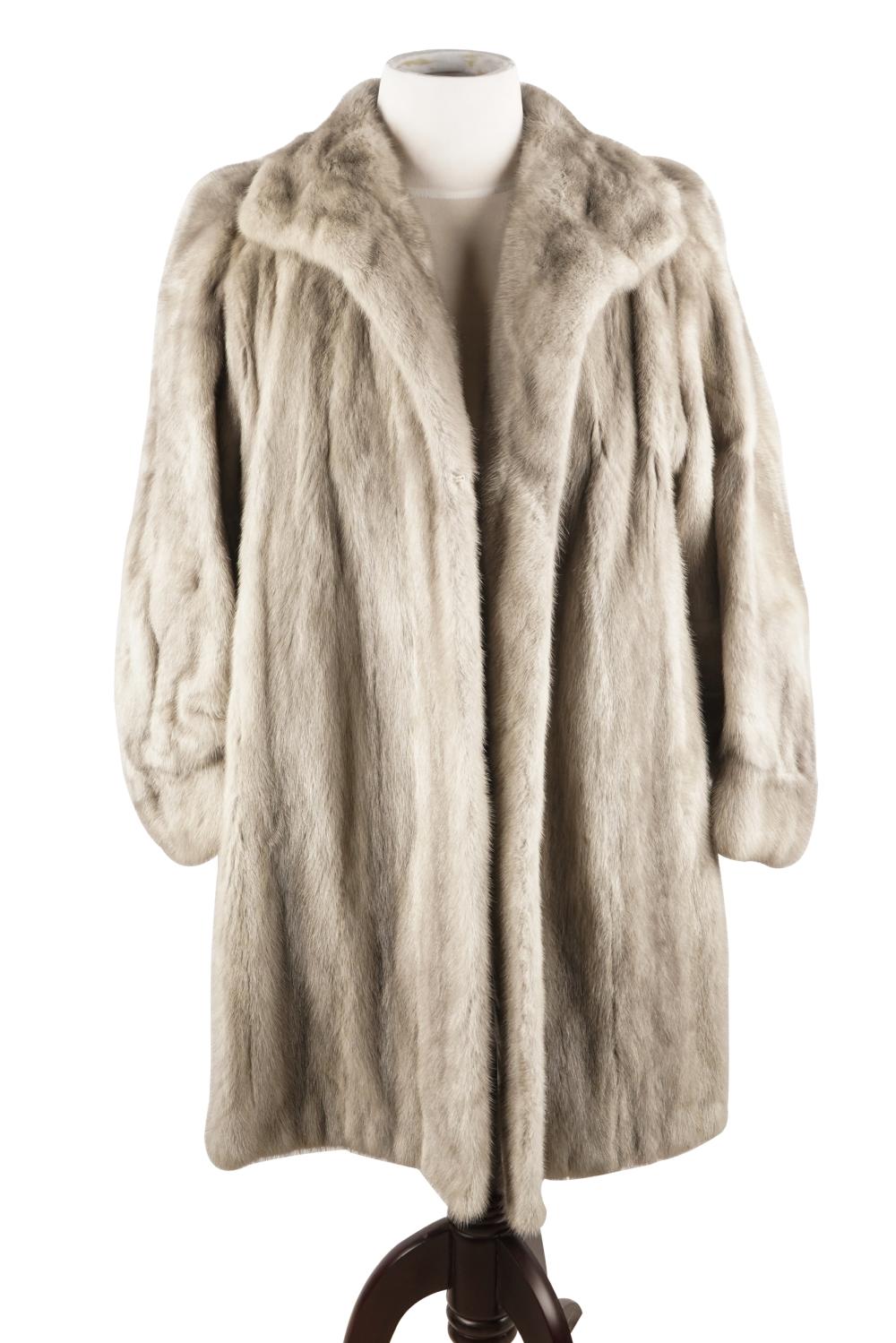 Appraisal: GREY FUR COATno tags shoulder to shoulder approximately inches inches