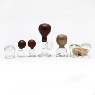 Appraisal: Group of Antique Cupping Devices th century blown glass six