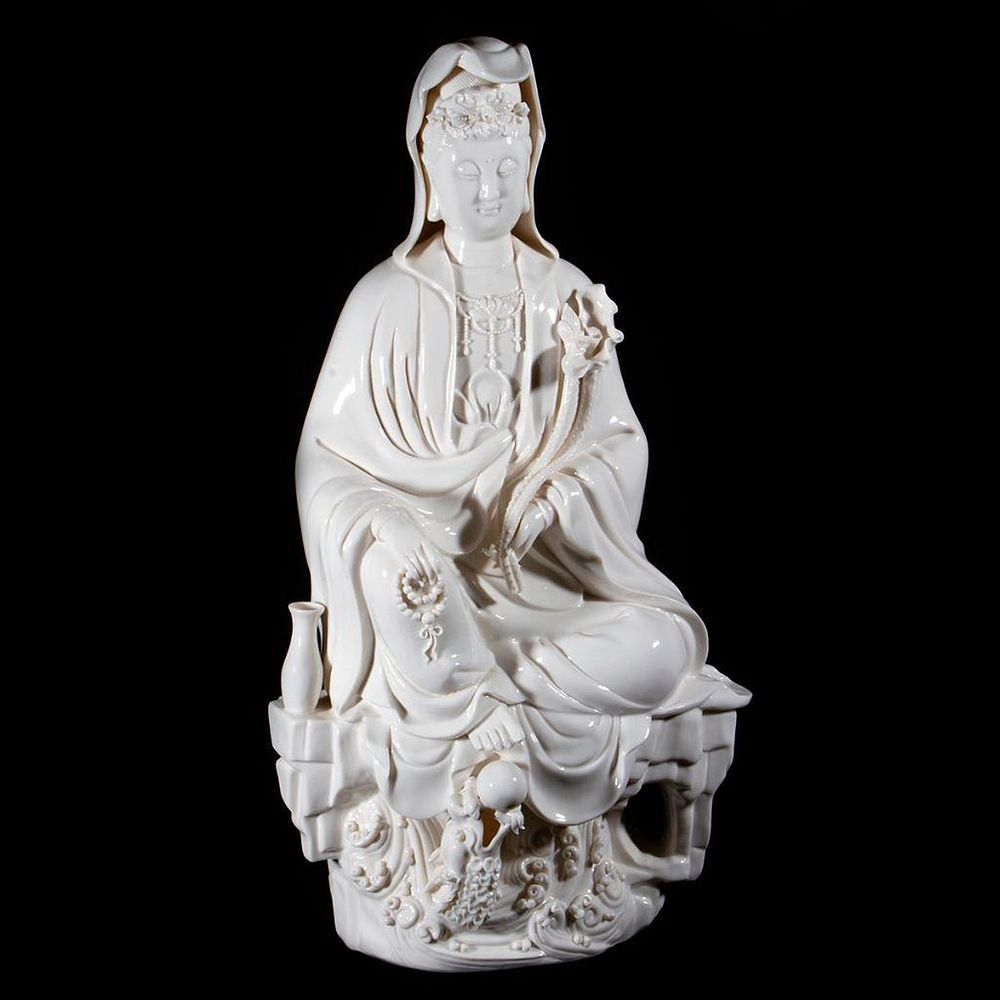 Appraisal: Blanc de Chine Quan Yin A large Chinese Blanc de