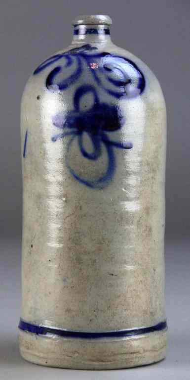 Appraisal: American Cobalt Decorated Qt Stoneware JugWith upper and lower cobalt