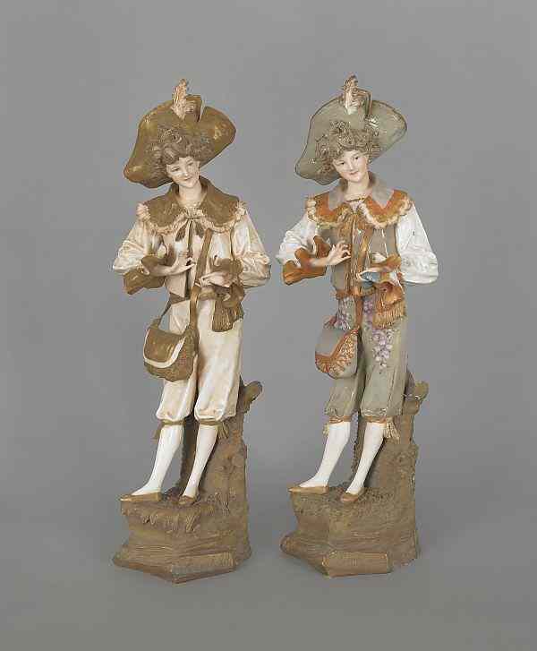 Appraisal: Pair of Austrian porcelain figures th c h