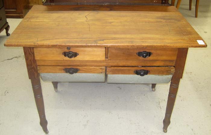 Appraisal: ANTIQUE KITCHEN BAKING TABLE American c having a rectangular wood