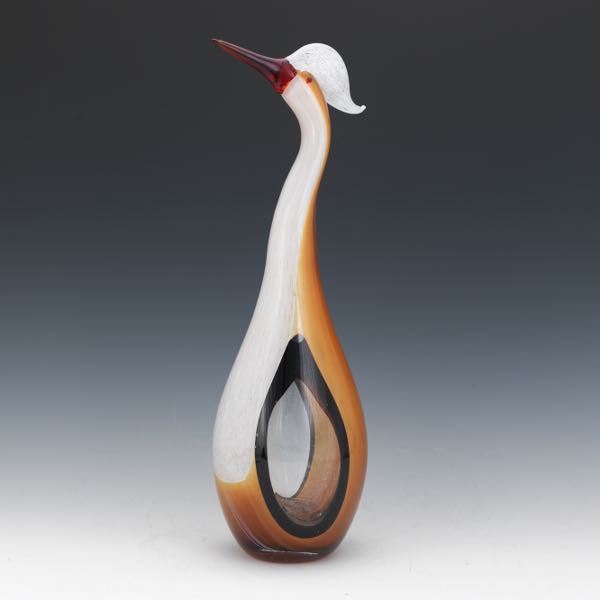 Appraisal: MID-CENTURY MURANO GLASS BIRD x Mid-century blown Murano glass bird