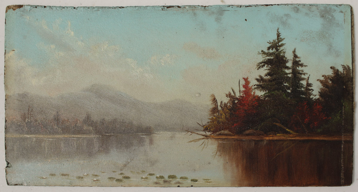 Appraisal: SERENE WHITE MOUNTAIN HUDSON RIVER SCHOOL PAINTING Oil Board sight