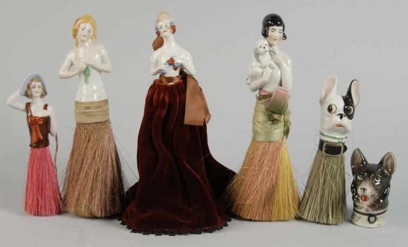 Appraisal: Lot of German Porcelain Half Dolls Description Boxed gentleman s