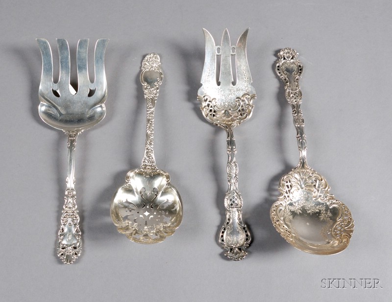 Appraisal: Four Sterling Flatware Serving Pieces late th early th century