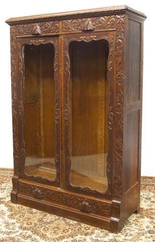 Appraisal: American quarter sawn oak bookcase late th early th c