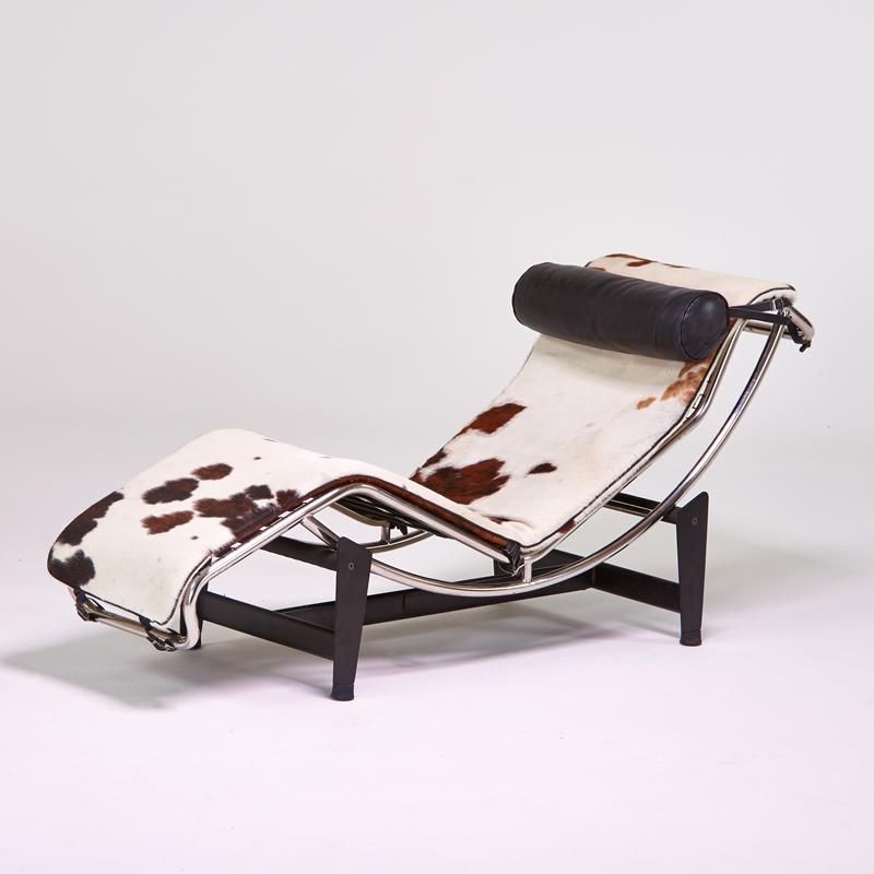 Appraisal: AFTER LE CORBUSIER Adjustable chaise lounge Italy s Chromed and