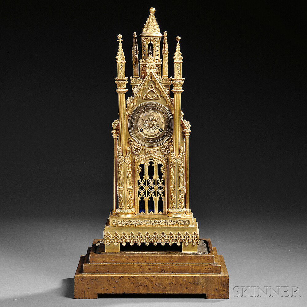 Appraisal: Louis Philippe Cathedral Shelf Clock France c the gilt cast