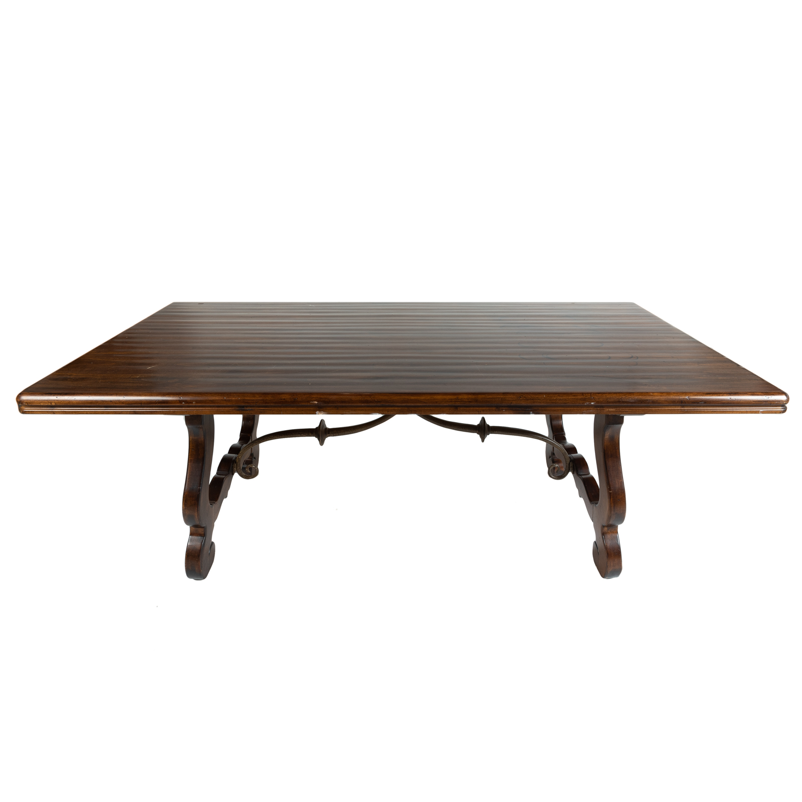 Appraisal: DREXEL HERITAGE CONTINENTAL STYLE DINING TABLE th century rustic cherry