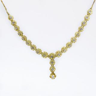 Appraisal: Lady's Delicate Karat Yellow Gold and Diamond Necklace Lady's Delicate