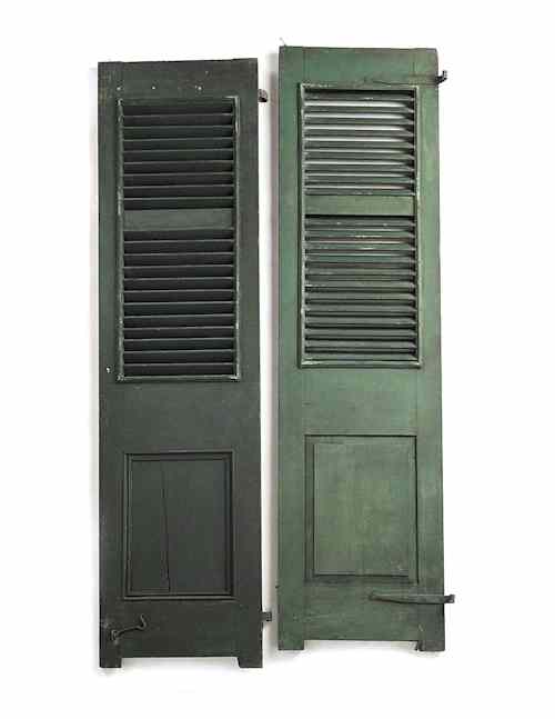 Appraisal: Pair of painted shutters th c h w