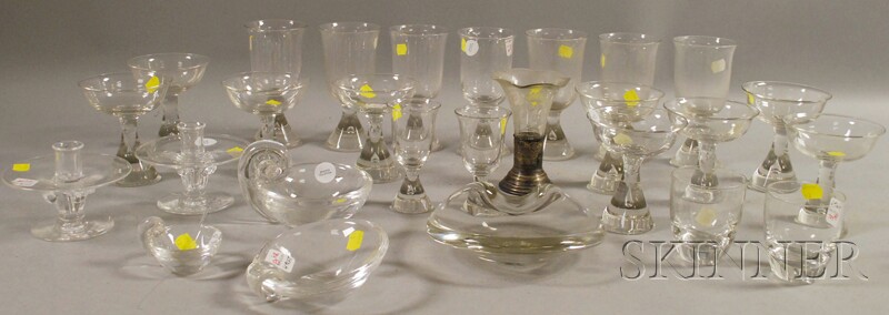 Appraisal: Twenty-three Pieces of Steuben Glass Tableware with Six Other Glass