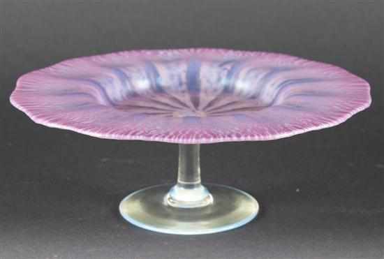 Appraisal: Tiffany Studios pink pastel opalescent glass compote early th century