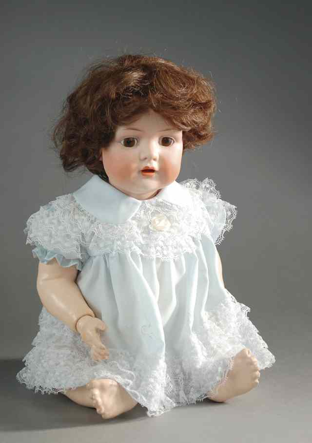 Appraisal: BAHR PROSCHILD BISQUE SOCKET HEAD CHARACTER DOLL having brown human