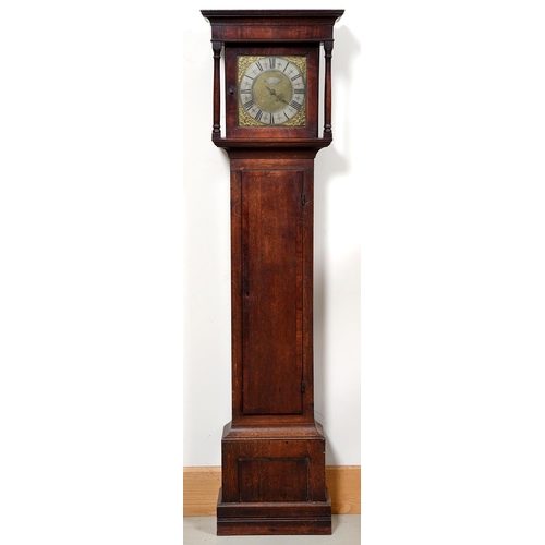 Appraisal: A George III fruitwood and oak hour longcase clock Tho