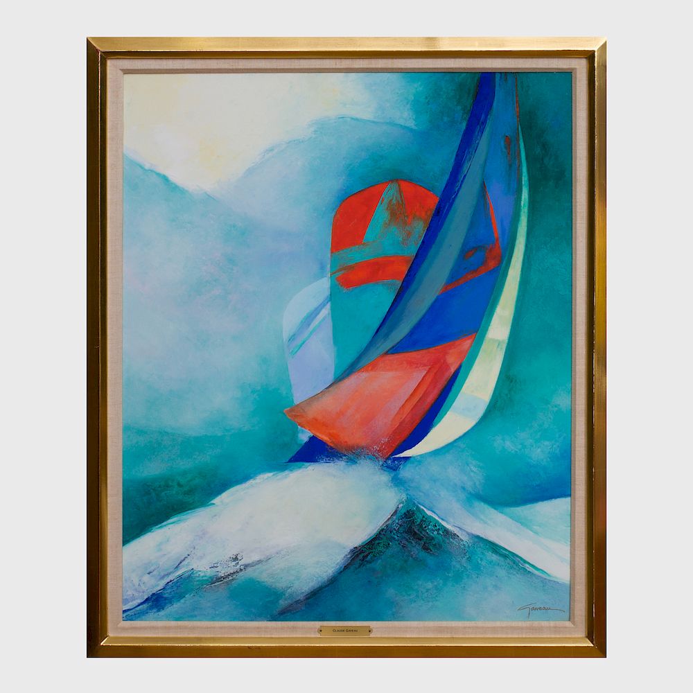 Appraisal: Claude Gaveau b Sailboats Oil on canvas signed 'Gaveau' lower