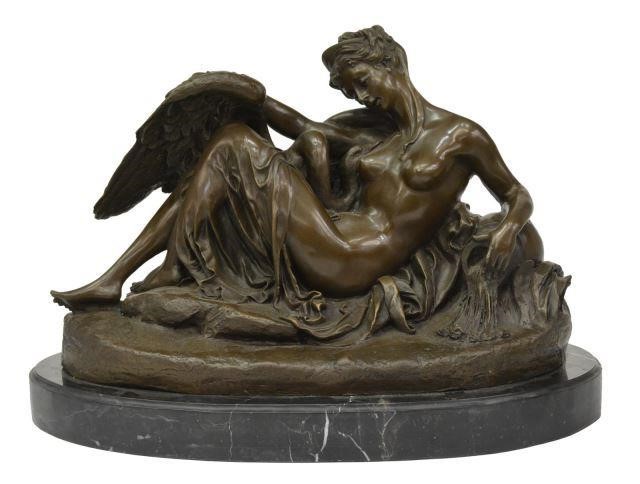 Appraisal: Cast bronze sculpture Leda and the Swan after the original