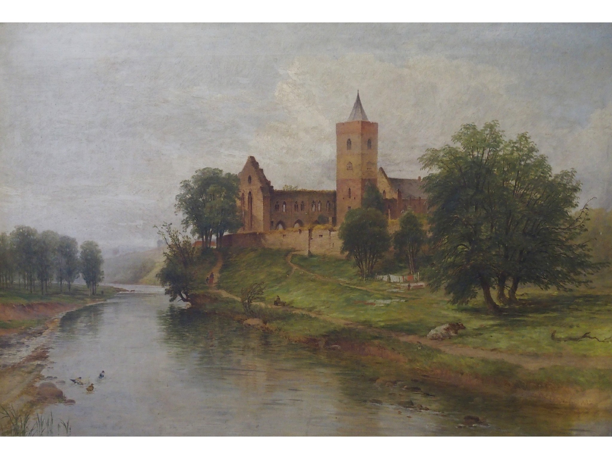 Appraisal: JAMES HALL CRANSTOUN Scottish - DUNBLANE CATHEDRAL BY THE RIVER