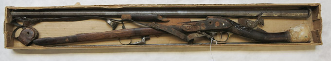 Appraisal: PERCUSSION JEZAIL RIFLE PARTS approximately caliber engraved and decorated barrel