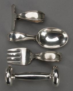 Appraisal: pc Tiffany sterling silver baby gift set Four piece Tiffany