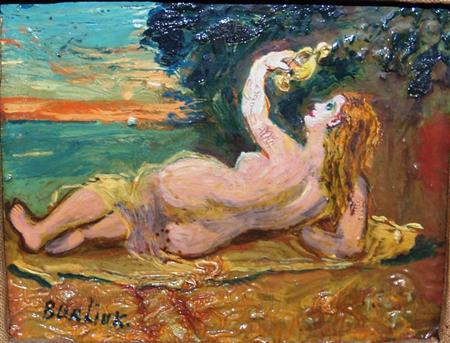 Appraisal: David Burliuk Russian American - Reclining Woman on a Beach