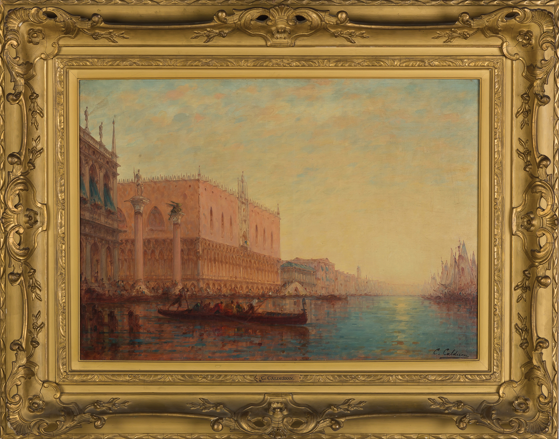 Appraisal: Charles Clement Calderon French - Venice Scene th century Signed