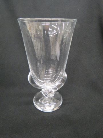 Appraisal: Steuben Crystal Vase unusual base tall signed excellent