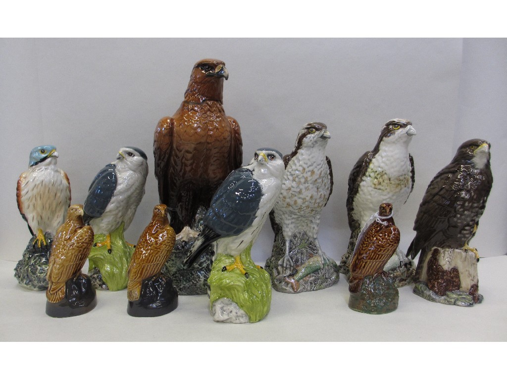 Appraisal: Ten Beswick and Royal Doulton bird of prey whisky decanters