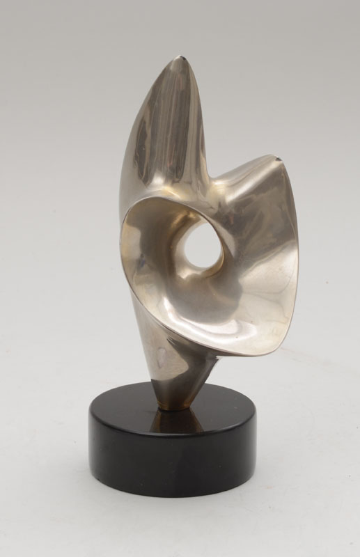 Appraisal: ANTOINE PONCET b UNTITLED Silver-plated bronze on a stone base