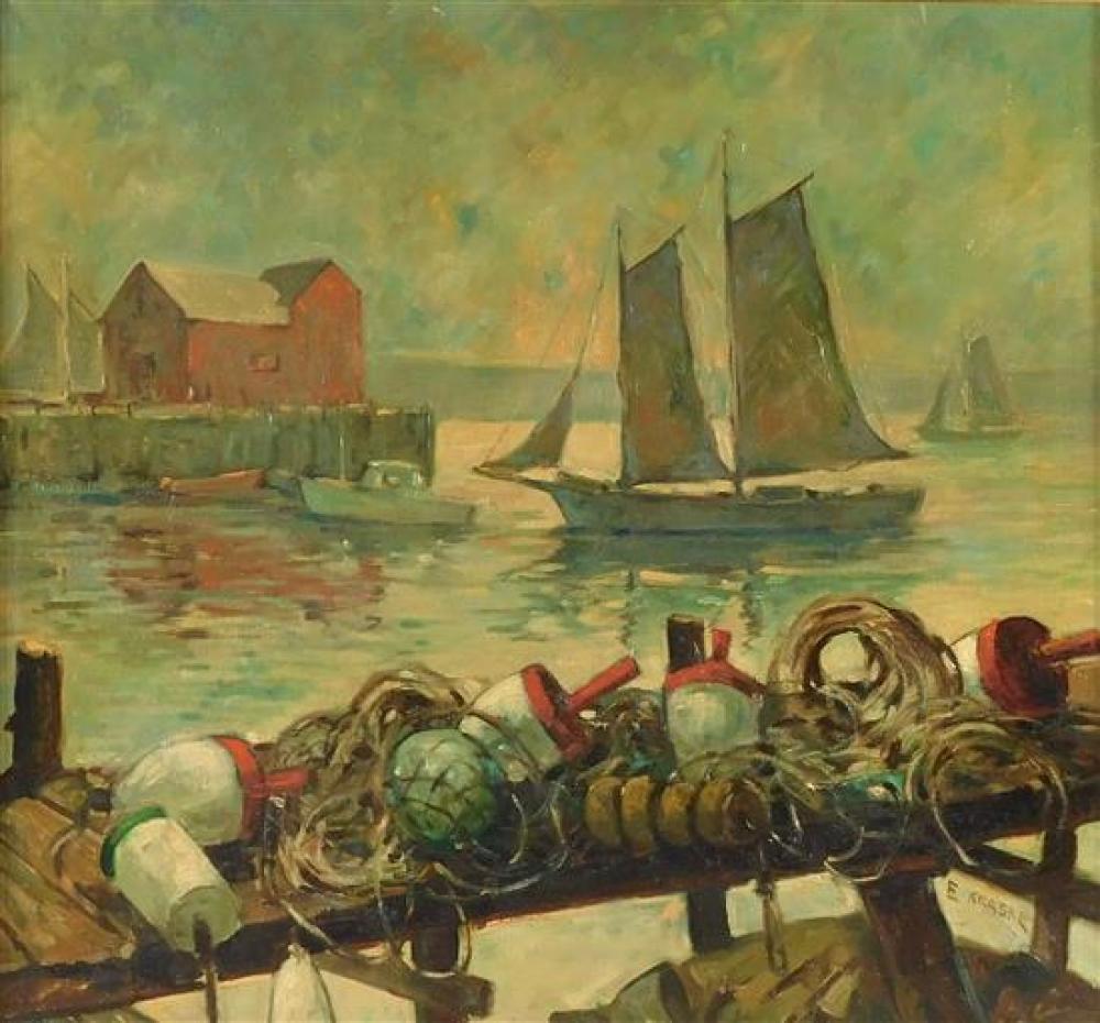 Appraisal: Edward O Kraske American - Rockport oil on canvas depicts