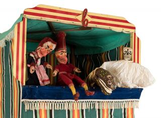 Appraisal: Punch and Judy Puppets and Stage English ca s Attractive