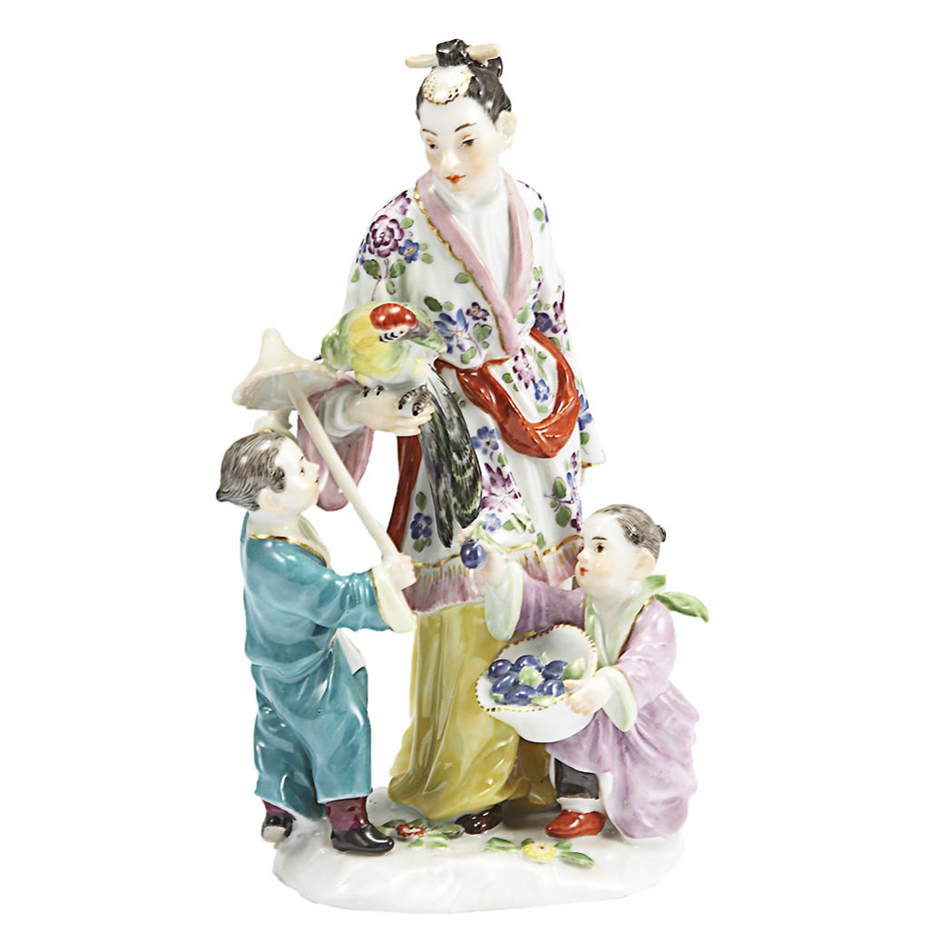 Appraisal: Meissen Porcelain Chinoiserie Figural Group Modeled as a woman in