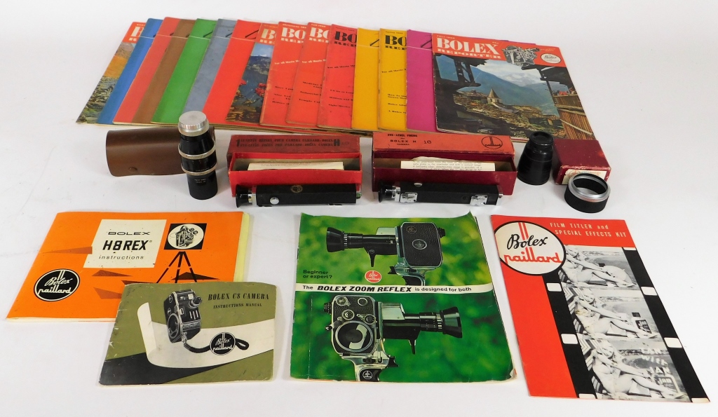 Appraisal: LOT OF BOLEX MANUALS AND ACCESSORIES Lot of Bolex manuals