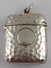 Appraisal: A late Victorian silver vesta case with suspensory loop Birmingham