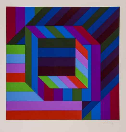 Appraisal: Victor Vasarely - Untitled screenprint in colours signed in pencil