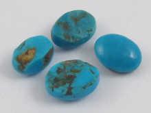 Appraisal: Four loose polished cabochon turquoise total weight approx carats