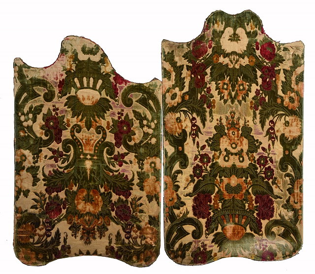 Appraisal: A PAIR OF EMBOSSED VELVET PANELS with central urn and