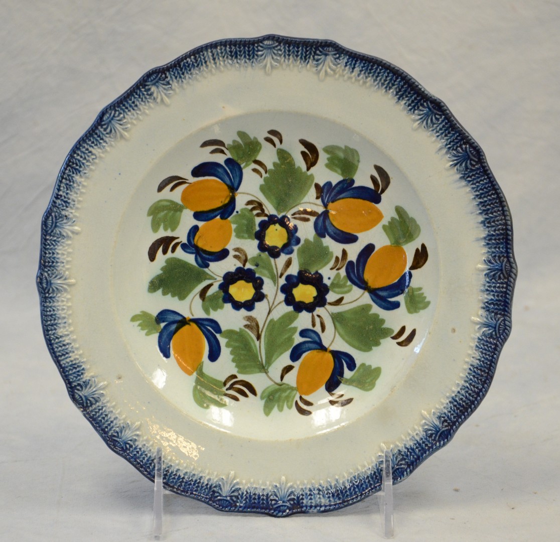 Appraisal: Leeds Feather Edge Pearlware Plate blue edge with polychrome floral